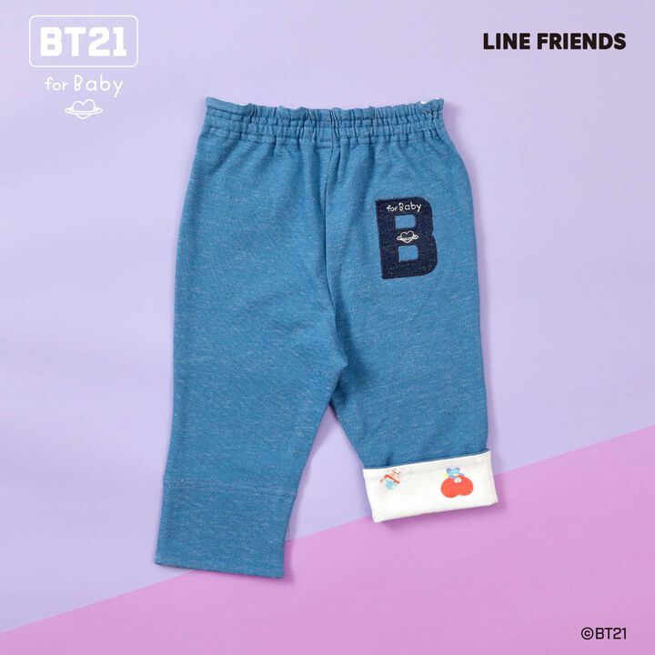 [BT21] Denim-Style Knit Twill 7/8 Pants,Blue, medium image number 1