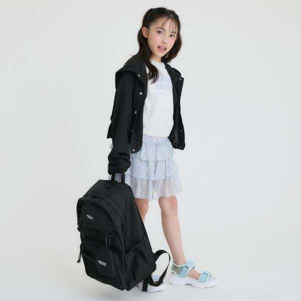 [UV & Cool Touch] Back Print Bomber Jacket,Black, large image number 6