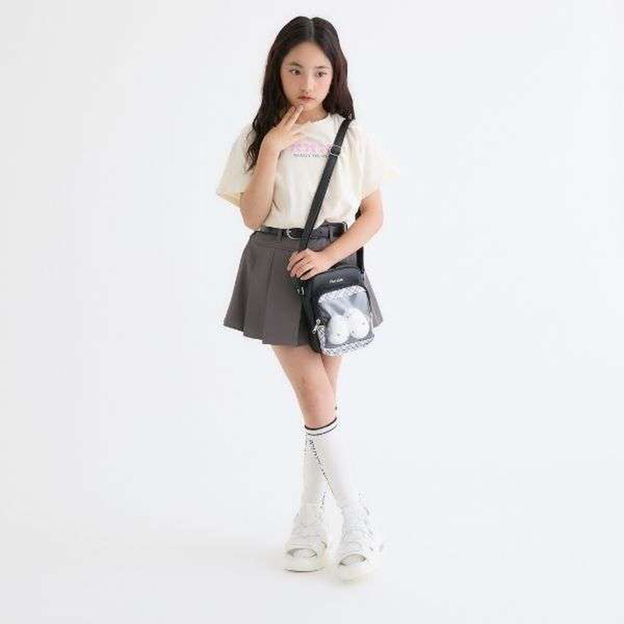 PU Checkered Shoulder Bag,Black, large image number 5