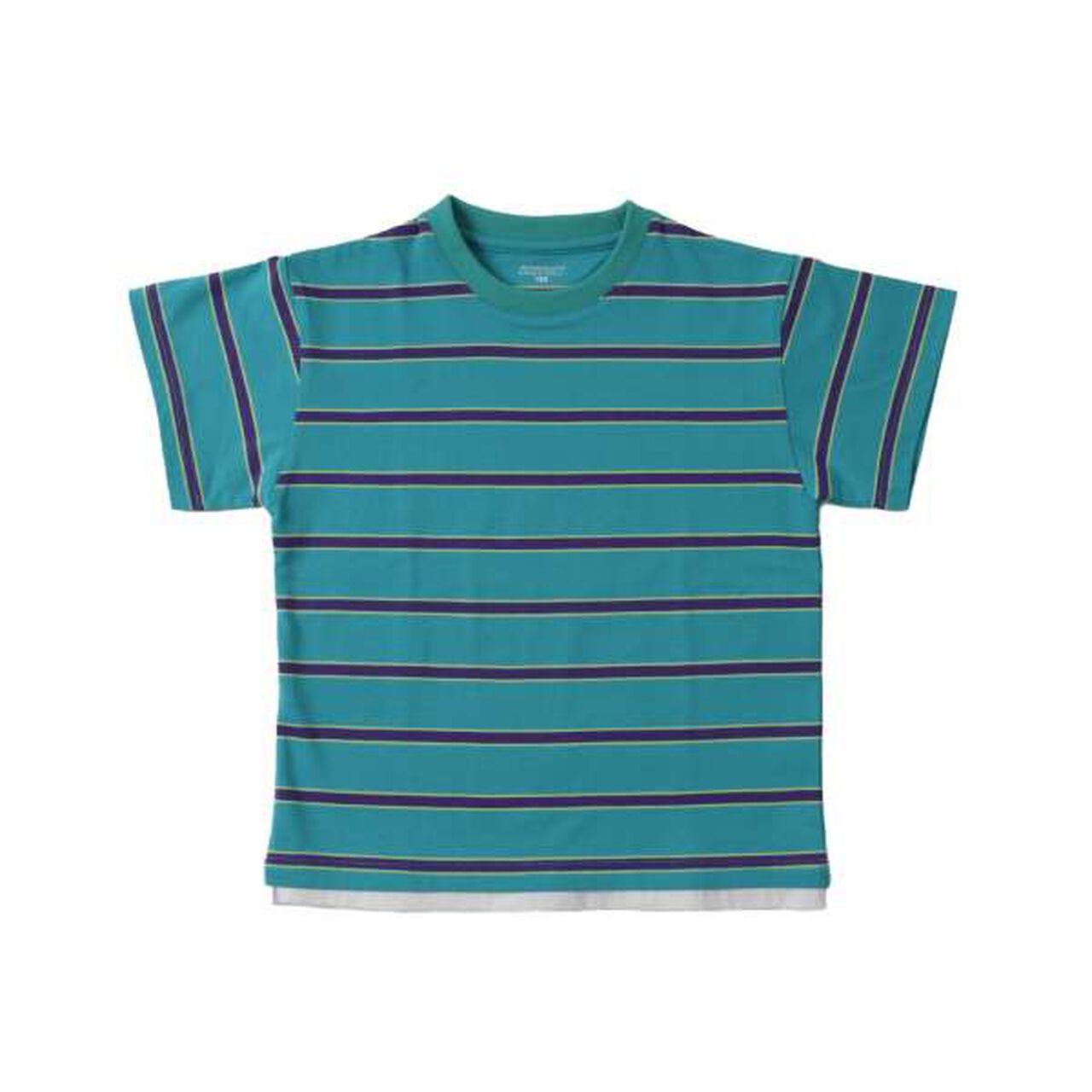 [SKIT0LY] Stripe Pattern Point Embroidery Layered Short Sleeve T-Shirt,Navy, large image number 7