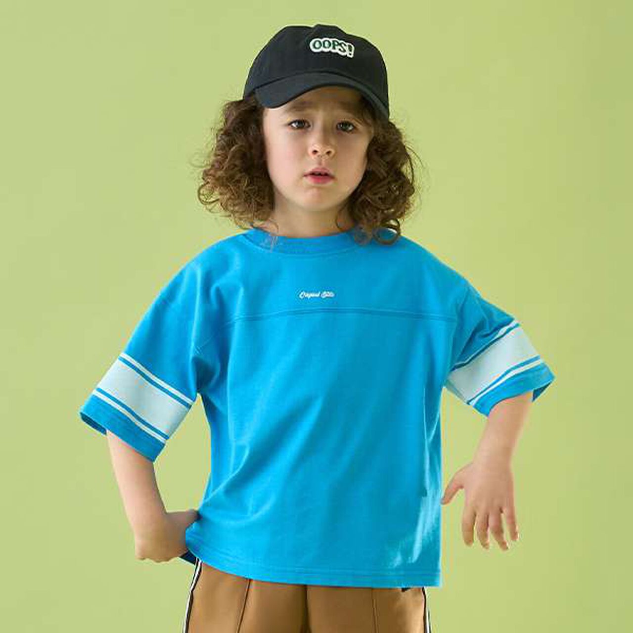 [Reversible] Line Print T-Shirt (Comfortable Jersey Fabric),Deep blue, large image number 0