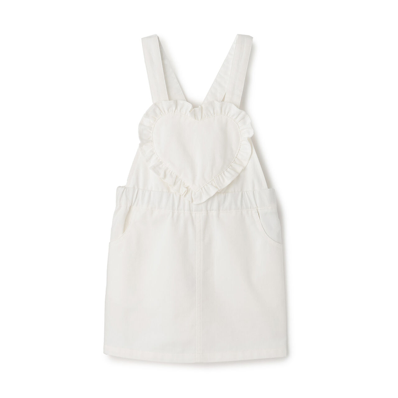 Heart Overall Skirt,Pearl white, large image number 0