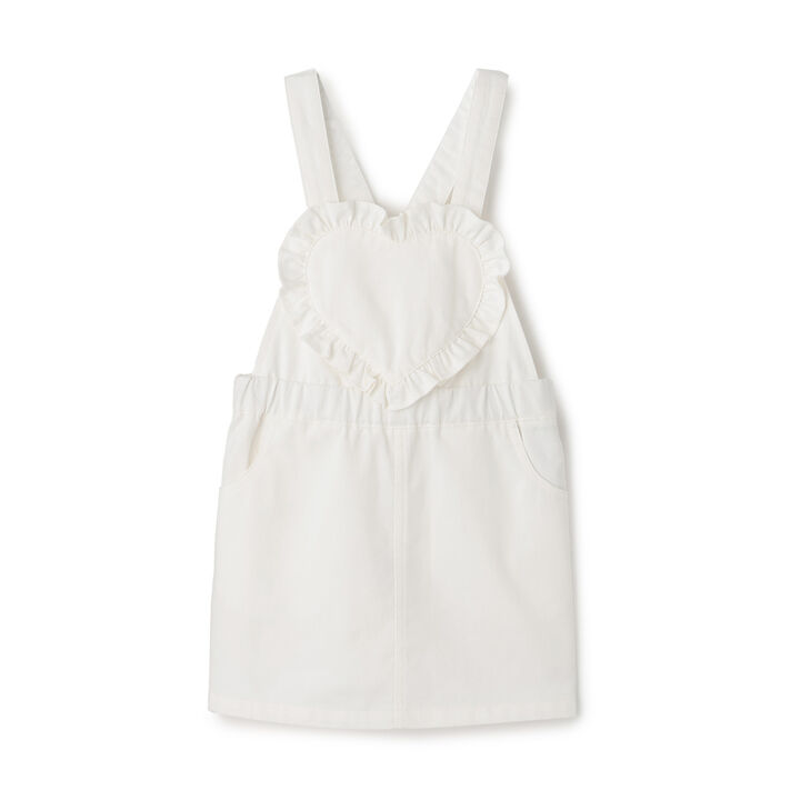 Heart Overall Skirt,Pearl white, medium image number 0