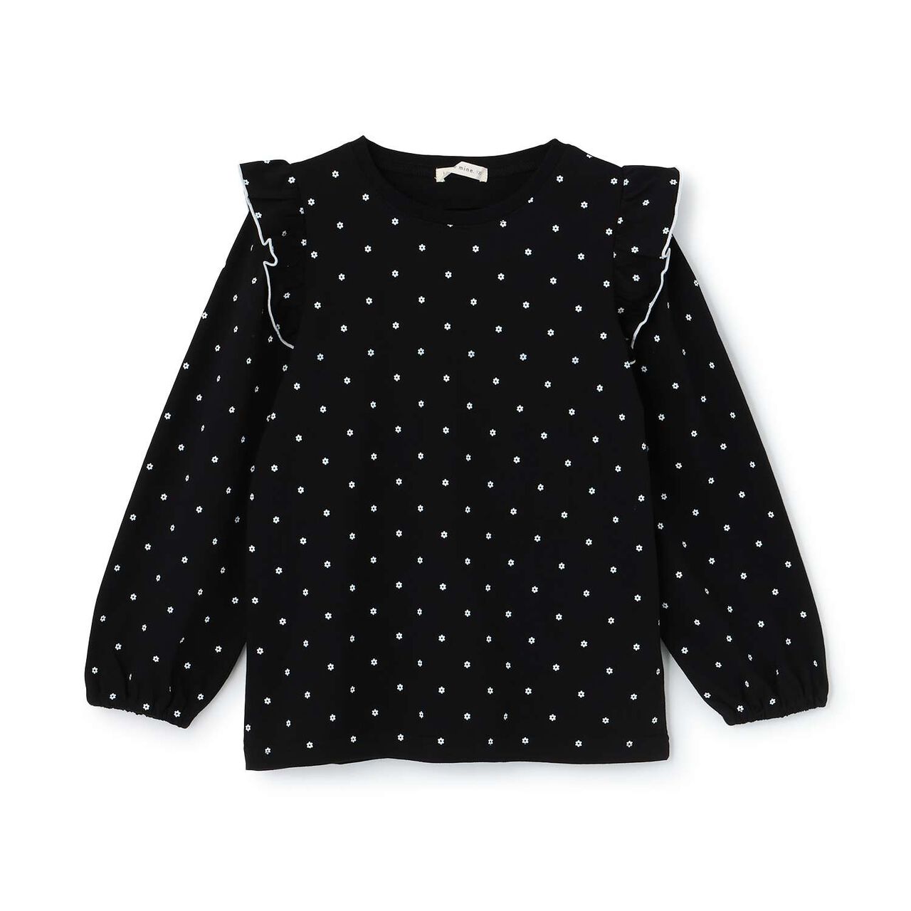 [100% Cotton] [Muteki T] [Stain Resistant/UV/Quick-Dry] Frilled Volume Sleeve All-Over Pattern T-Shirt for Girls [Kids],Blue gray, large image number 17