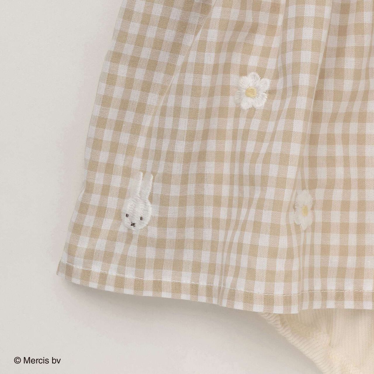 [miffy] Embroidered Floral Romper,Blue, large image number 4
