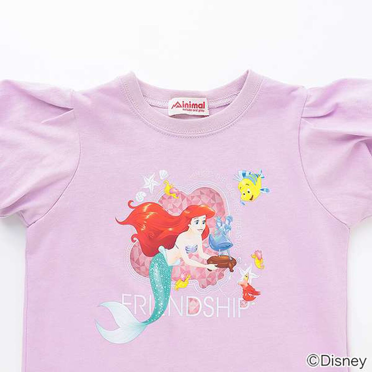 [Stain-resistant and Water-repellent] Disney Princess Puff Sleeve T-Shirt,White, large image number 2