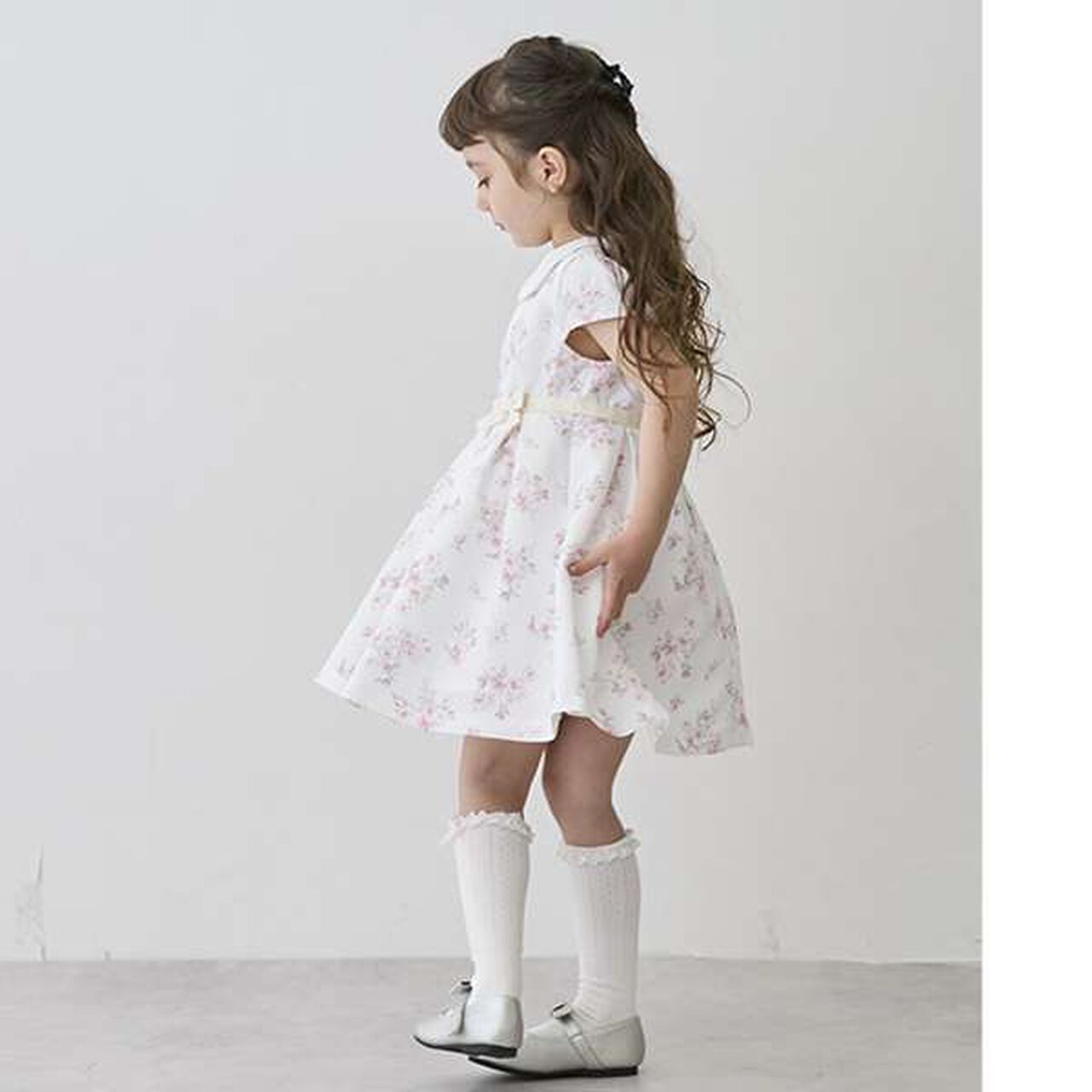 Occasion Collar Pleated One-Piece Dress,Light gray, large image number 8