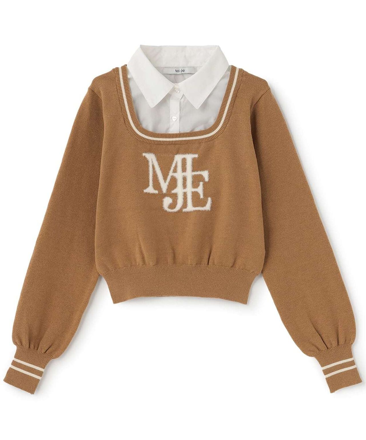 Shaggy Logo Knit Pullover,Brown, large image number 0