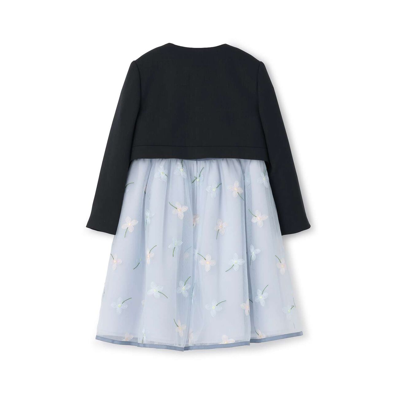 [Formal] Flower Embroidery OP + Collared JK Set,Sax blue, large image number 8