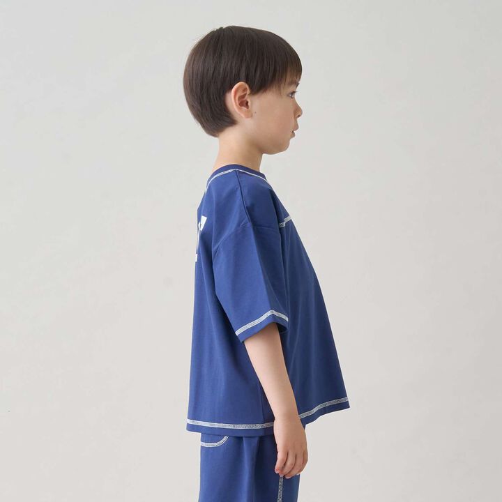 [防曬] [正反皆可穿] [遮熱天竺棉] 撞色縫線T恤 [兒童服裝] [童裝] [男童] [女孩],煙白色, medium image number 1