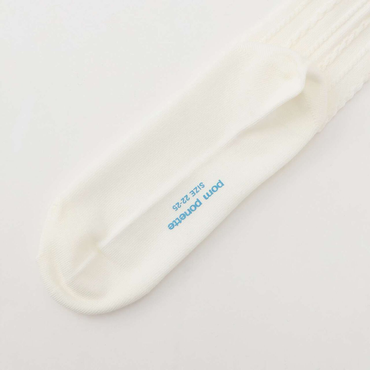 [Antibacterial Deodorizing] Back Ribbon Pattern Crew Socks,Off white, large image number 4