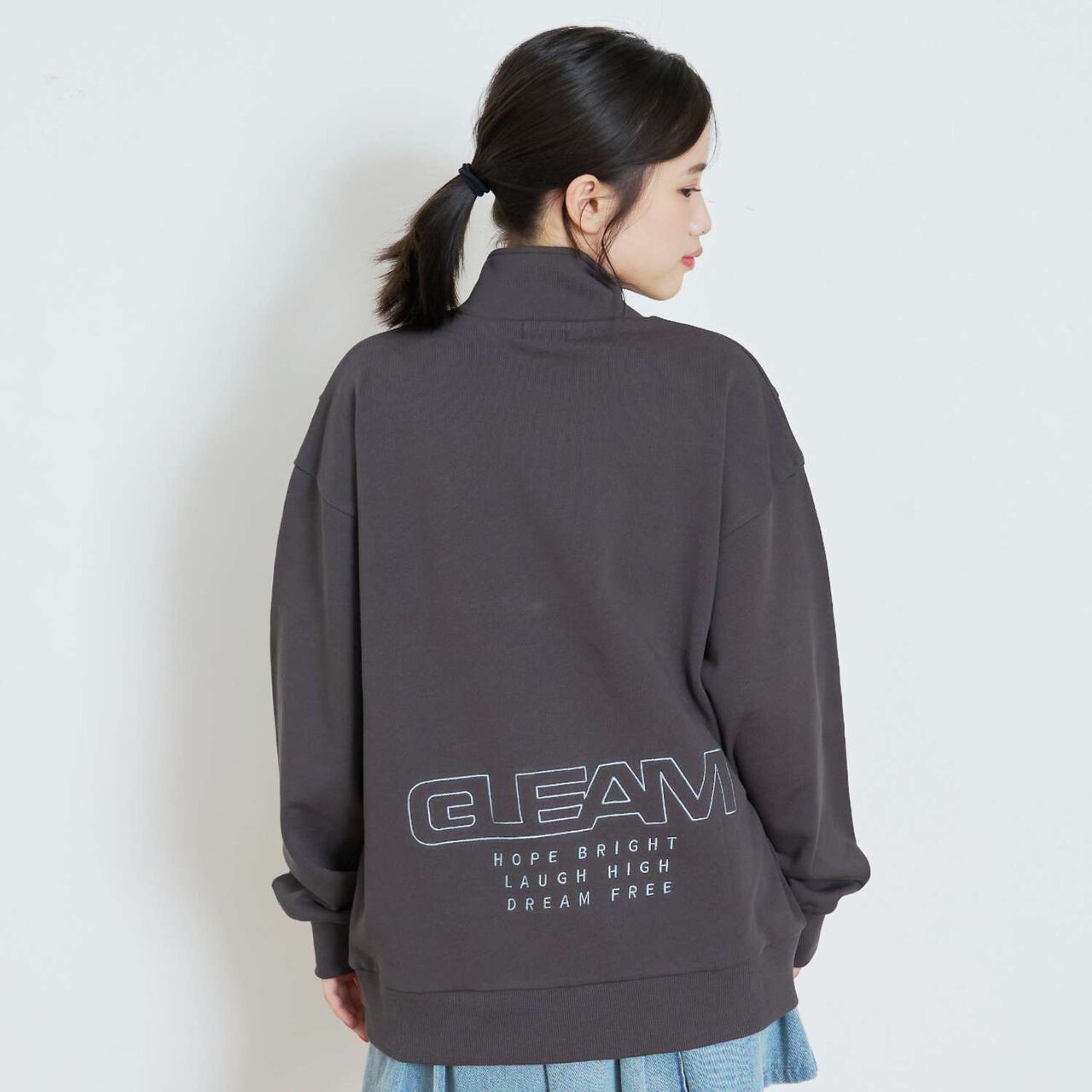 [LTXC/Cotton 100%] Half ZIP Pullover,Smoke white, large image number 6