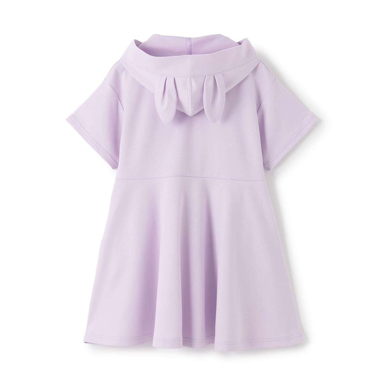 Short-Sleeve Parka One-Piece Dress with Animal Ears Charm,Turquoise, large image number 1