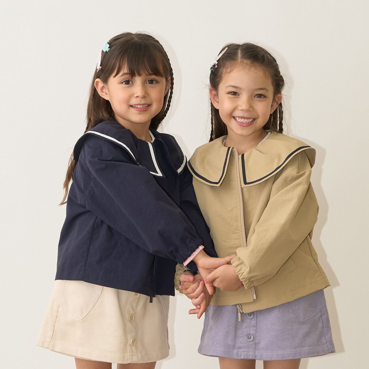 Frill Collar Windbreaker,Navy, large image number 30