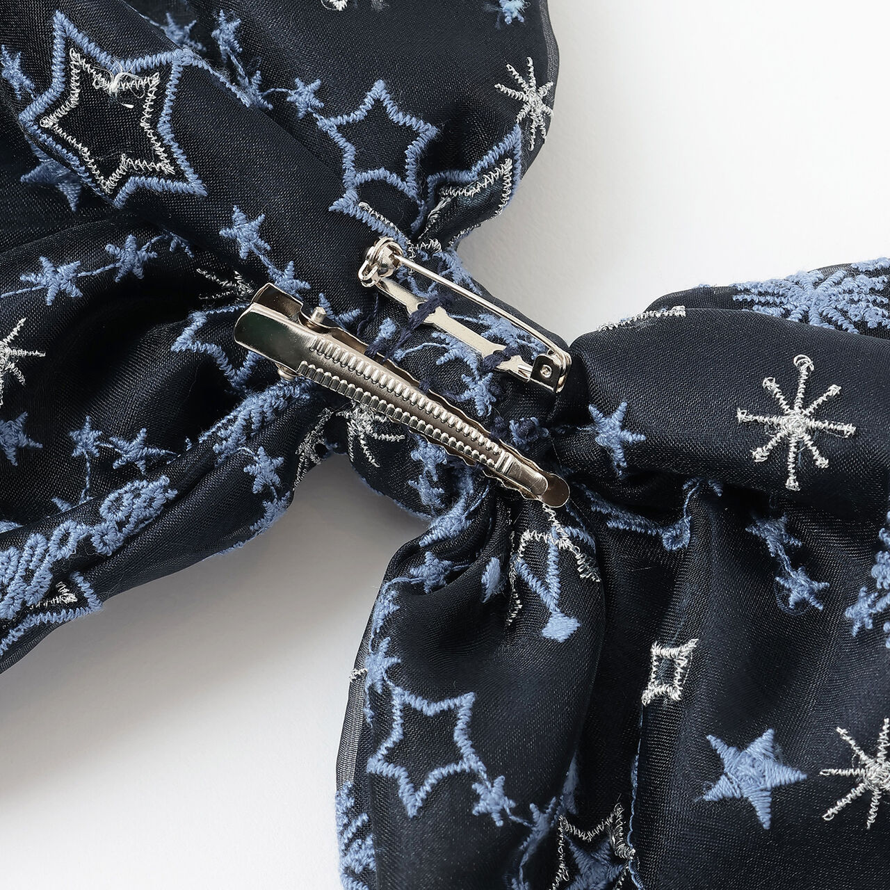 Sparkling Star Embroidery Dress,Navy, large image number 10