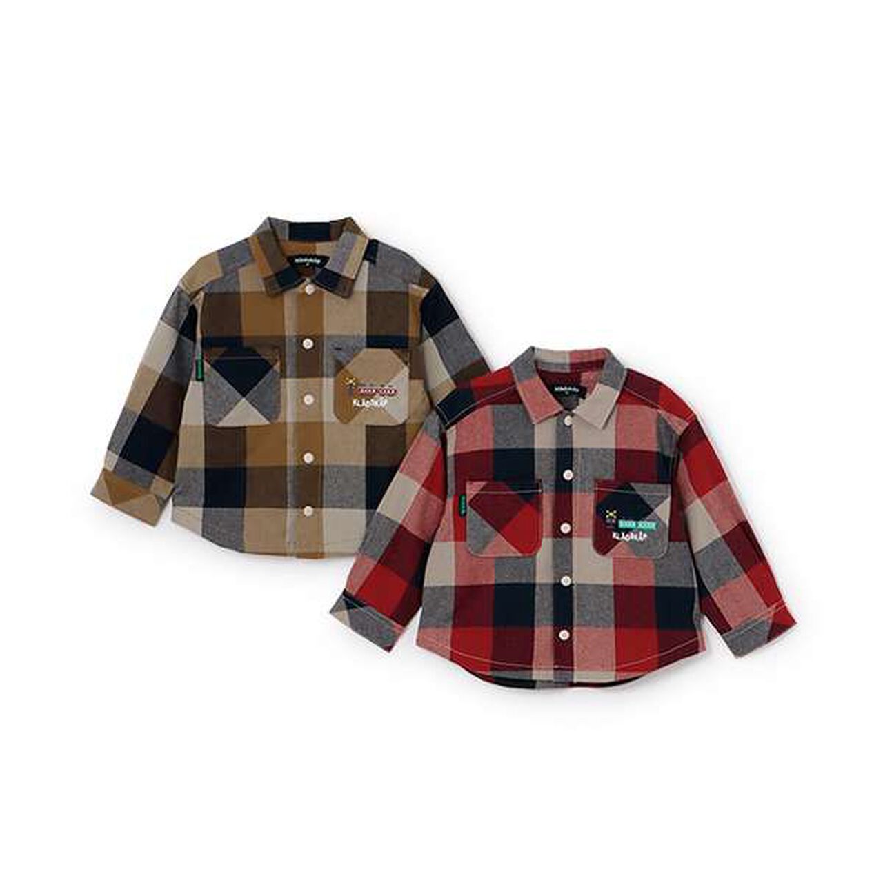 [Restock] Train Embroidery Checkered Long-Sleeve Shirt,Red, large image number 8
