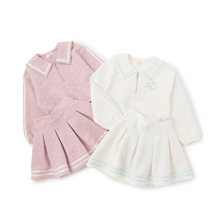 Cut Jacquard Half-Zip Sailor Outfit Set,Pink, medium image number 15