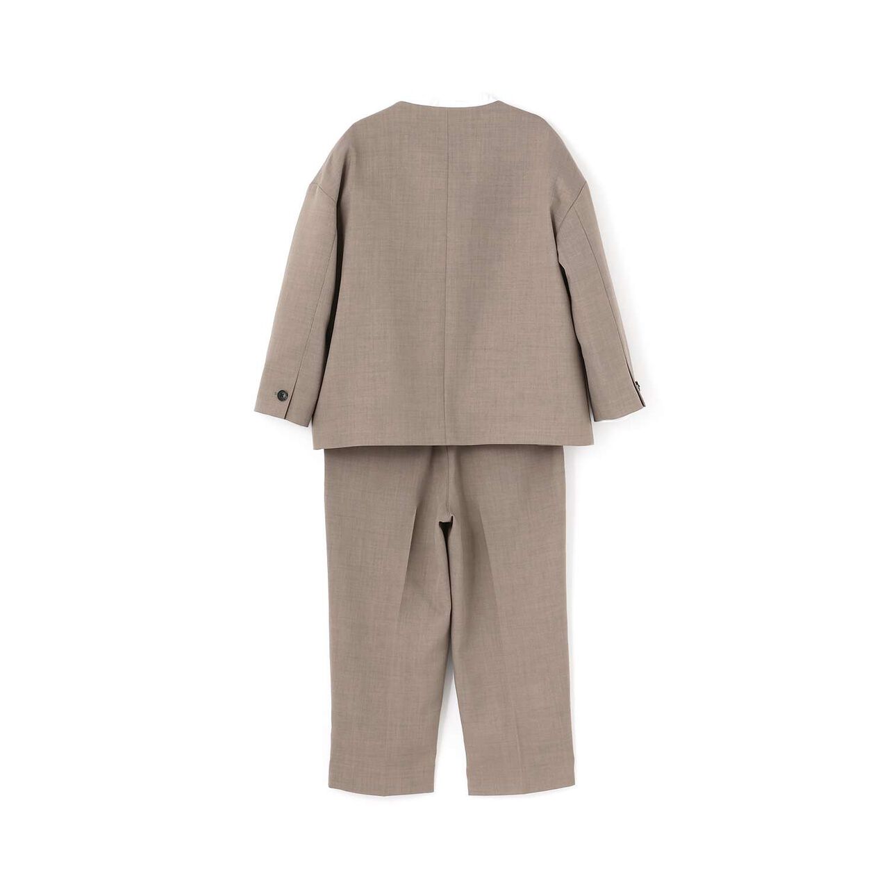 Semi-Formal No-Collar Jacket + Long Pants Set,Greige, large image number 13