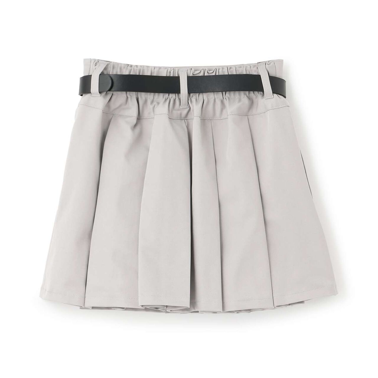 [Easy Care] Pleated Skirt with Belt,Gray, large image number 10