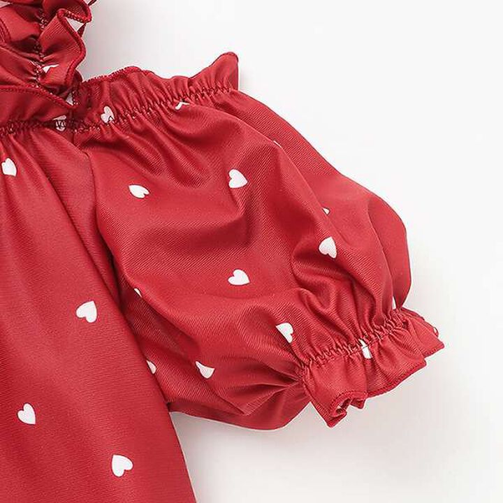 [SWIM] Heart Puff Sleeve Tankini,Ivory, medium image number 4