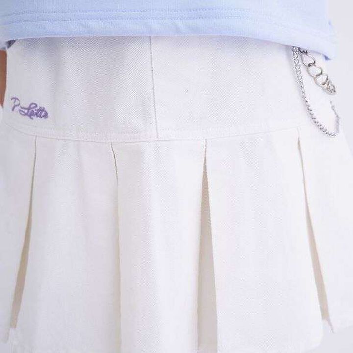 Pleated Skirt with Chain Detail,Beige, medium image number 22