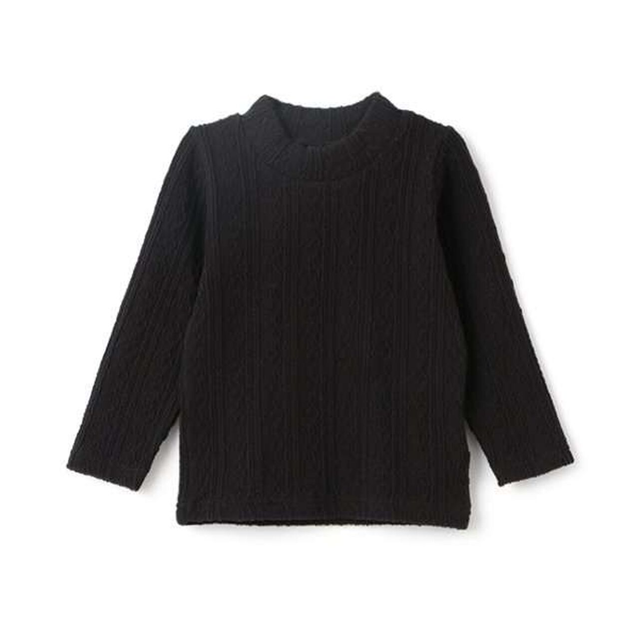 Shea Butter Jacquard High Neck Long T-Shirt,Ivory, large image number 14