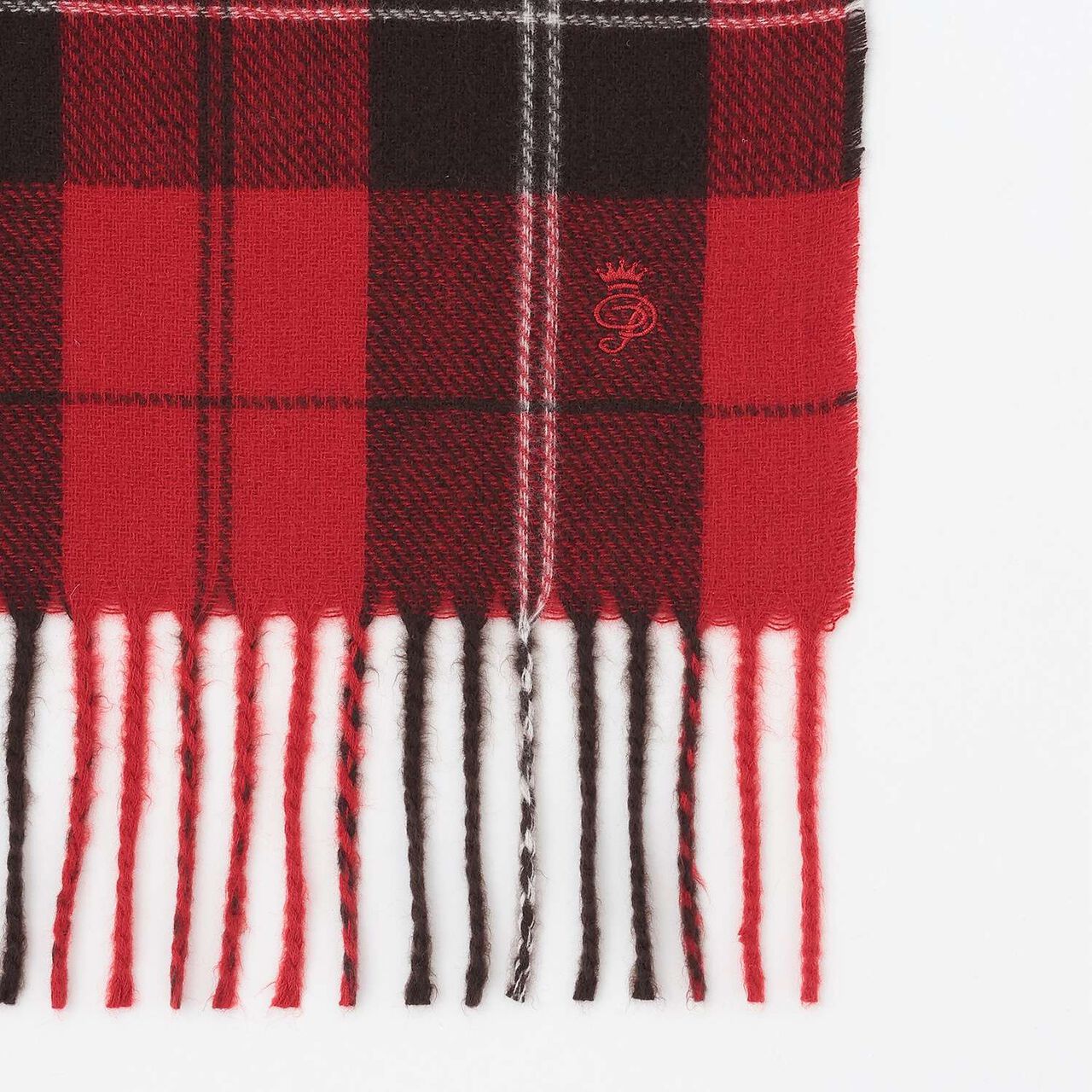 [Static-Free] Cashmere Touch Checkered Scarf,Navy, large image number 1