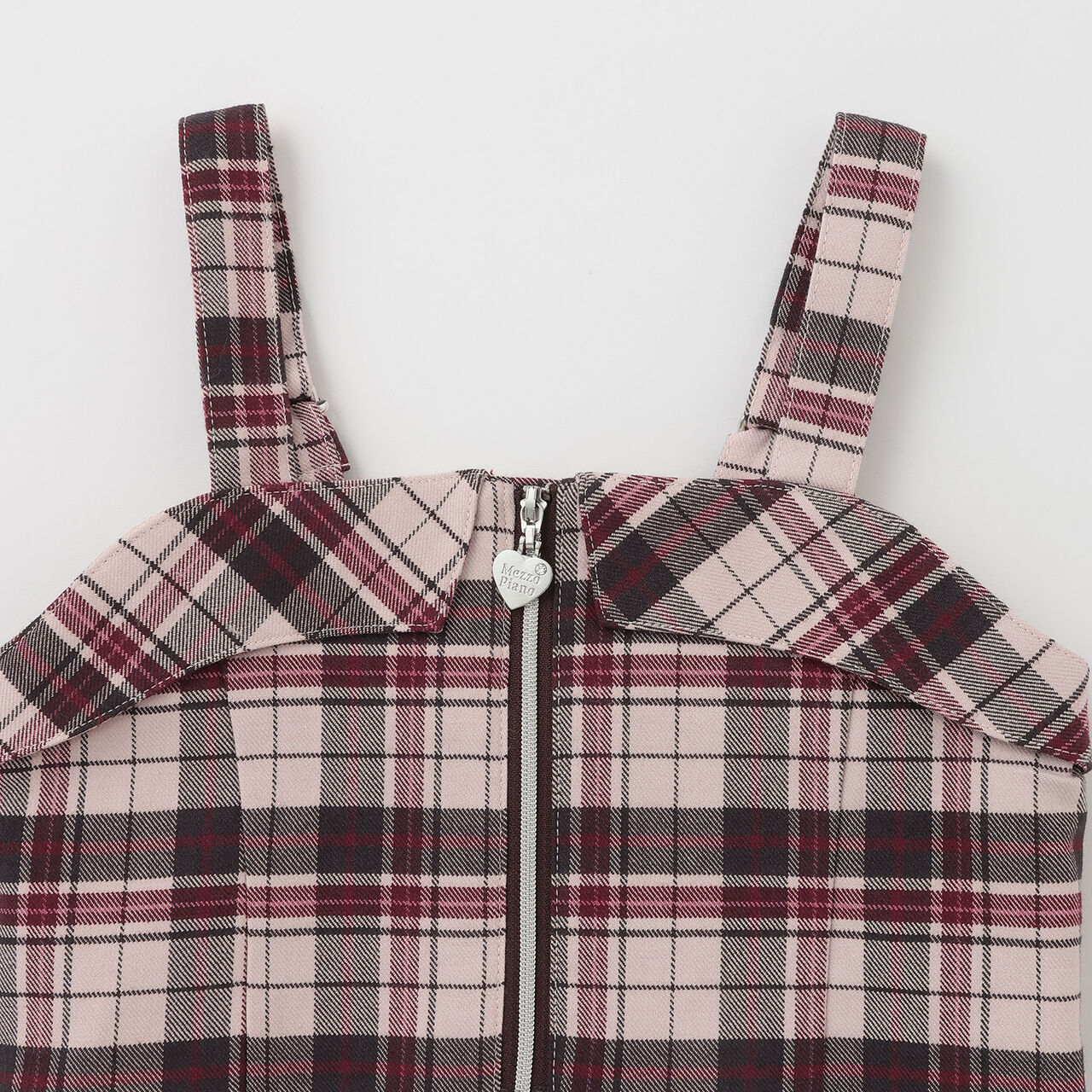 [Popular Item Restocked] [Not Available at Physical Stores] Checkered Bustier & Long-Sleeve T-Shirt Set,Beige, large image number 3