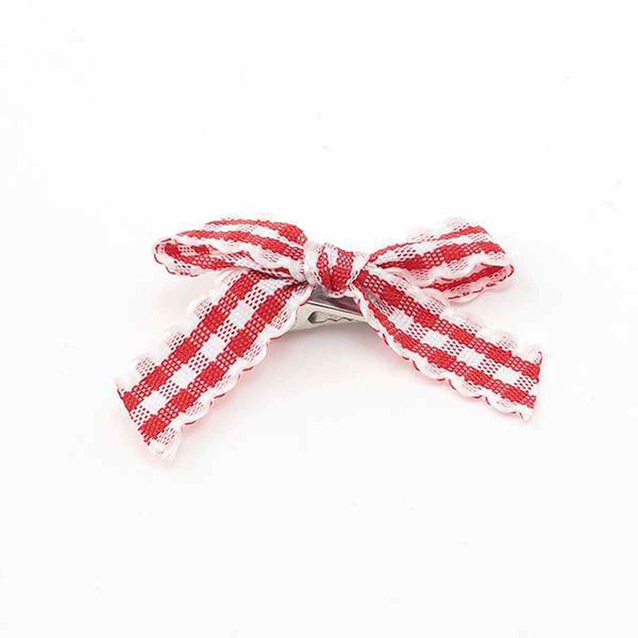 Check Ribbon Mini Hair Clips 6P Set,Black, large image number 6