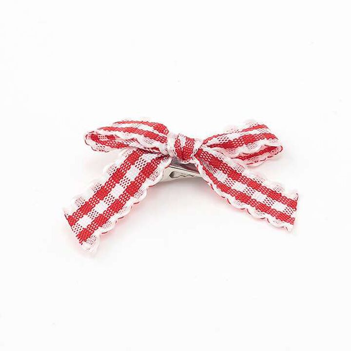 Check Ribbon Mini Hair Clips 6P Set,Black, medium image number 6