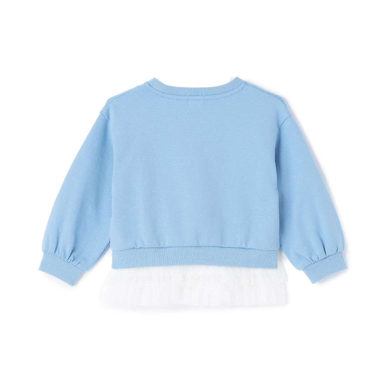 Rhinestone Logo Sweatshirt & Tulle Hem T-Shirt Set,Off white, large image number 1