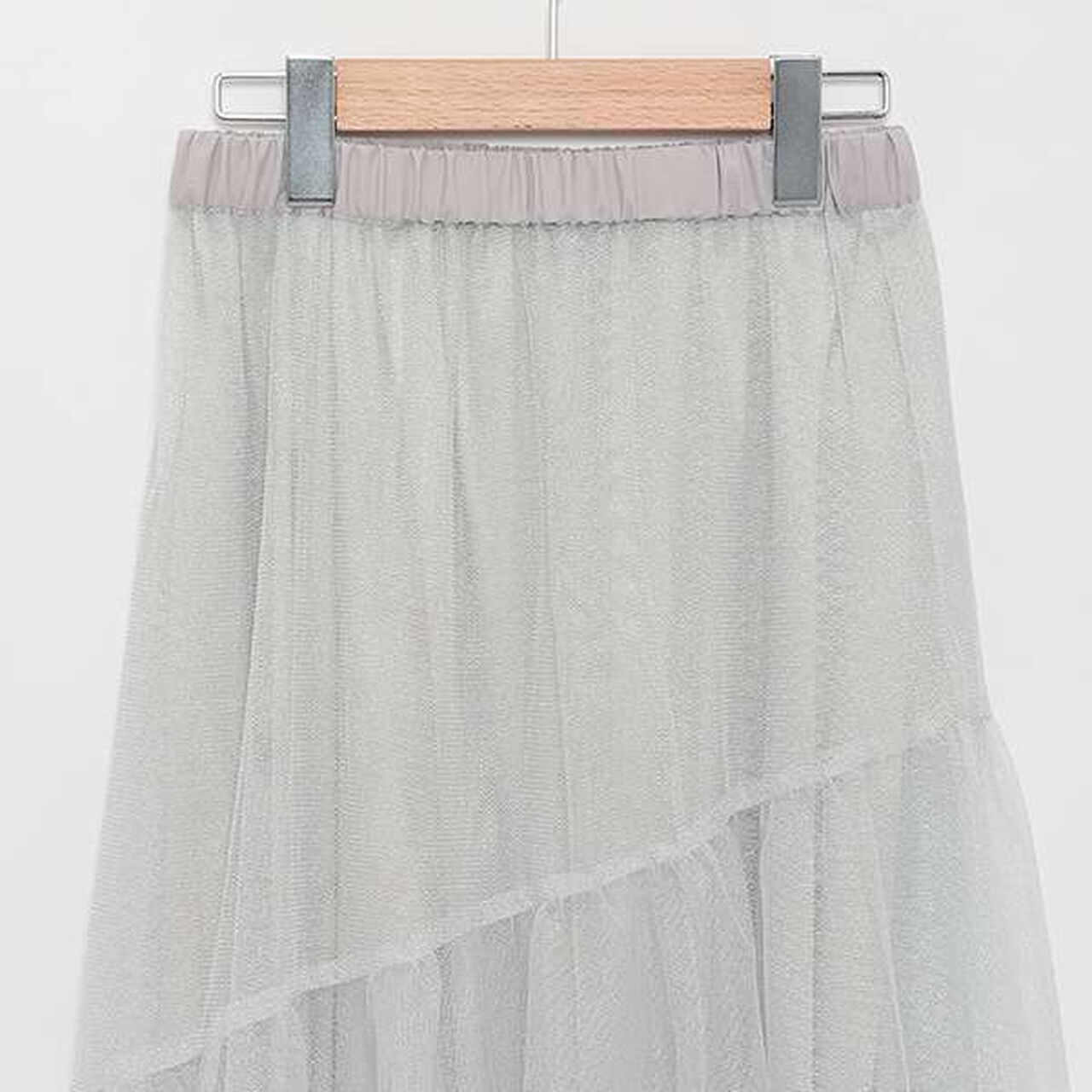 Glitter Tulle Tiered Skirt,Black, large image number 8