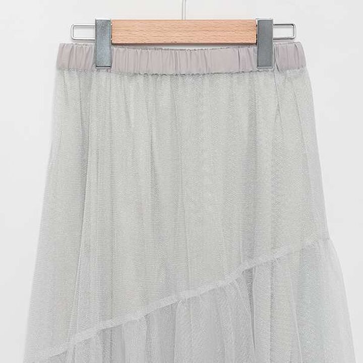 Glitter Tulle Tiered Skirt,Black, medium image number 8