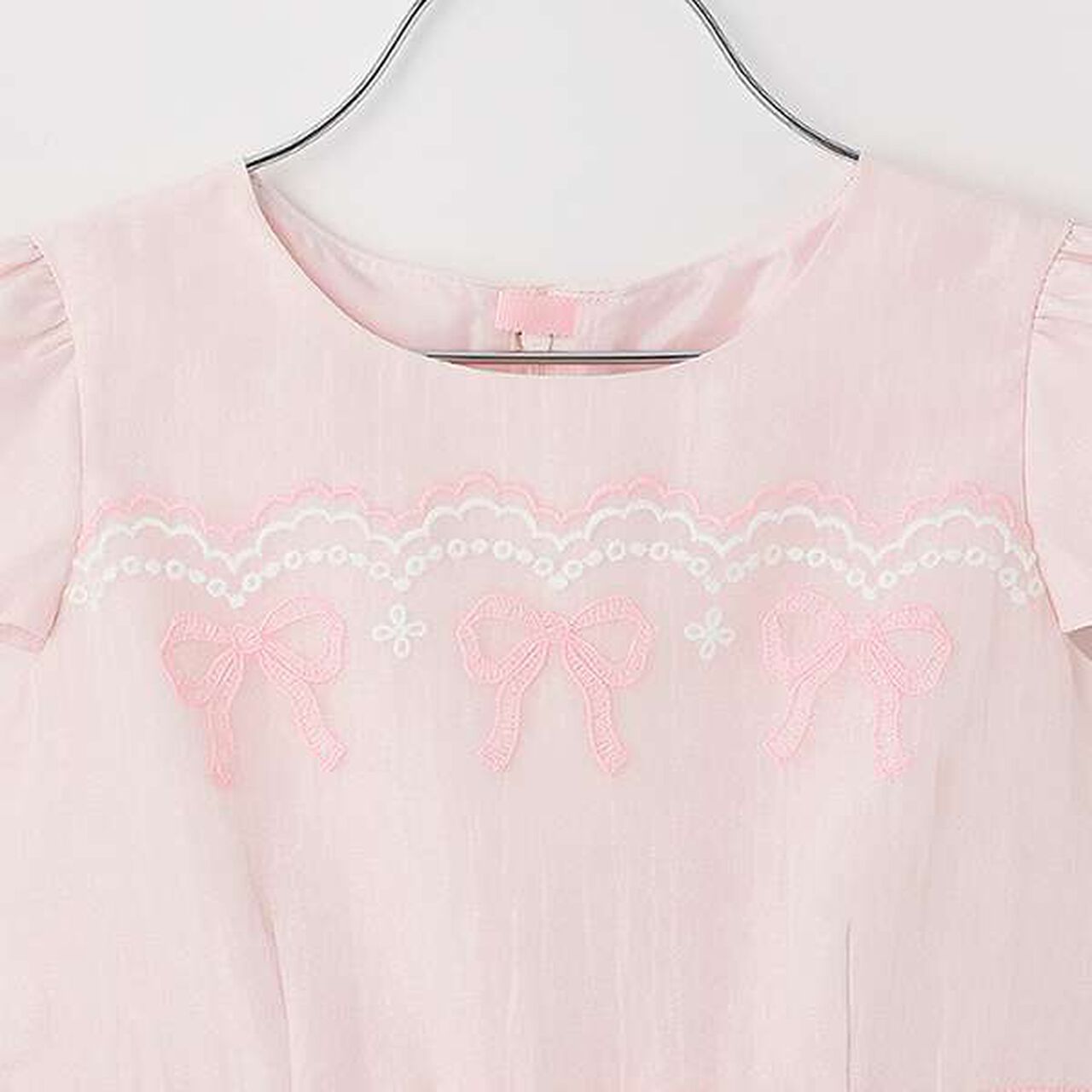 Organza Ribbon Embroidery Dress,Sax blue, large image number 2