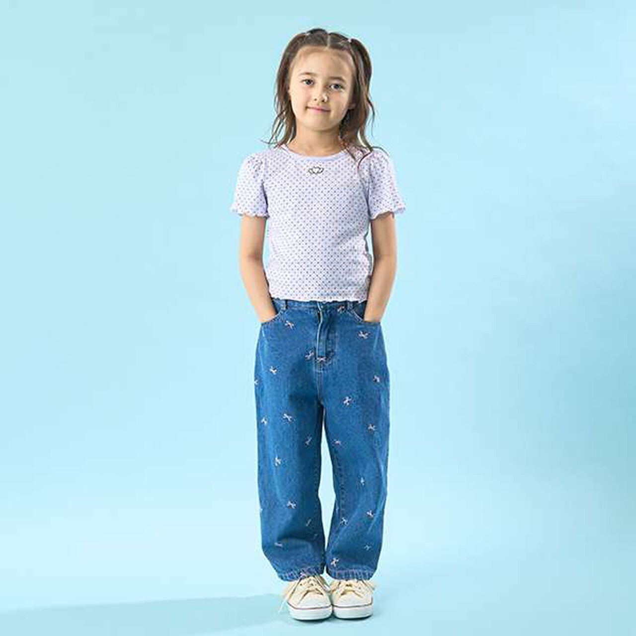 Soft Cotton Mini Puff Short Sleeve T-Shirt with Dot Print,Off white, large image number 4