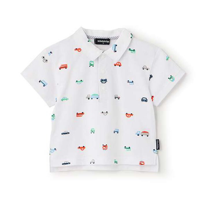 Car Pattern Short-Sleeve Polo Shirt,Off white, medium image number 0