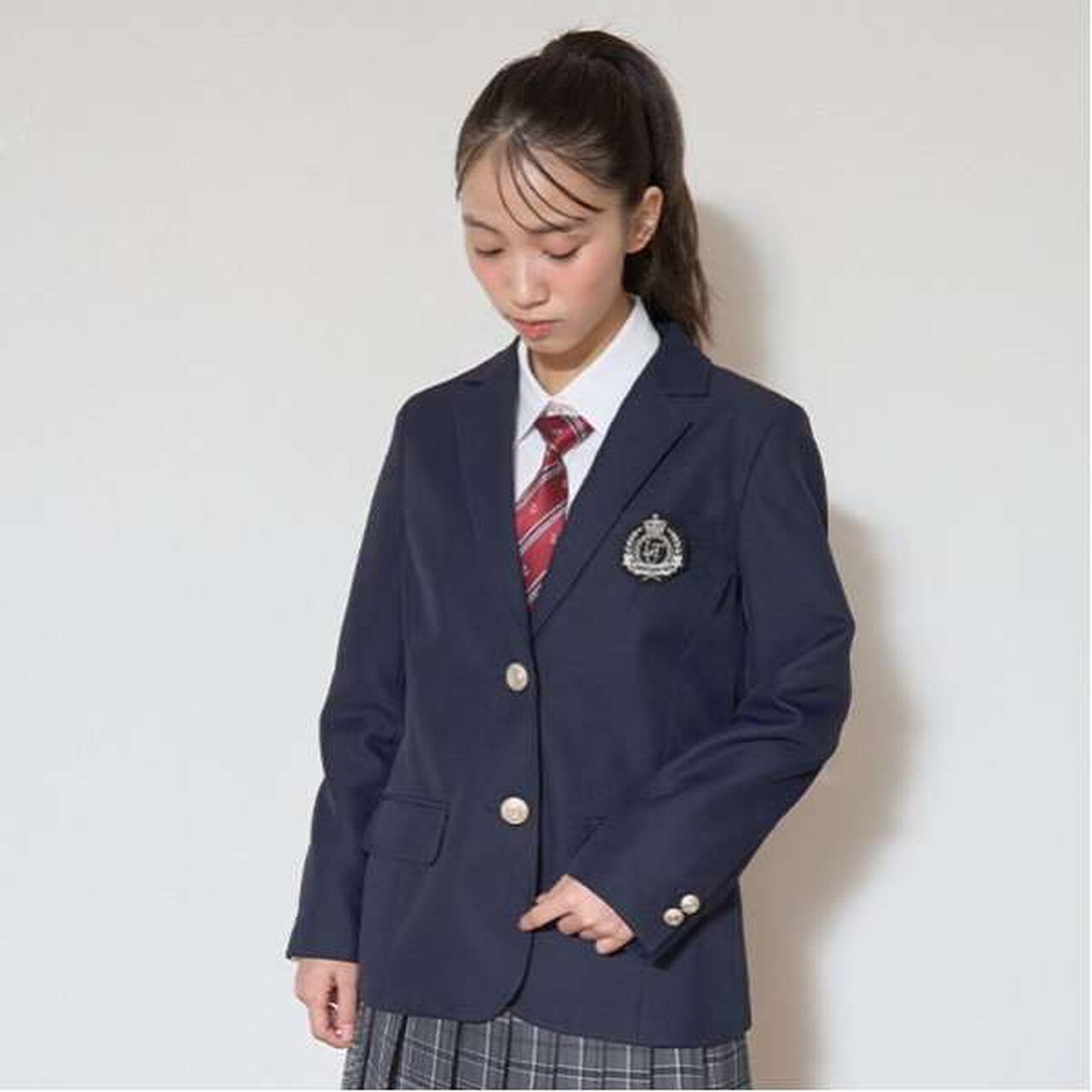 [Graduation Attire] with Emblem Tailored Jacket,Black, large image number 12