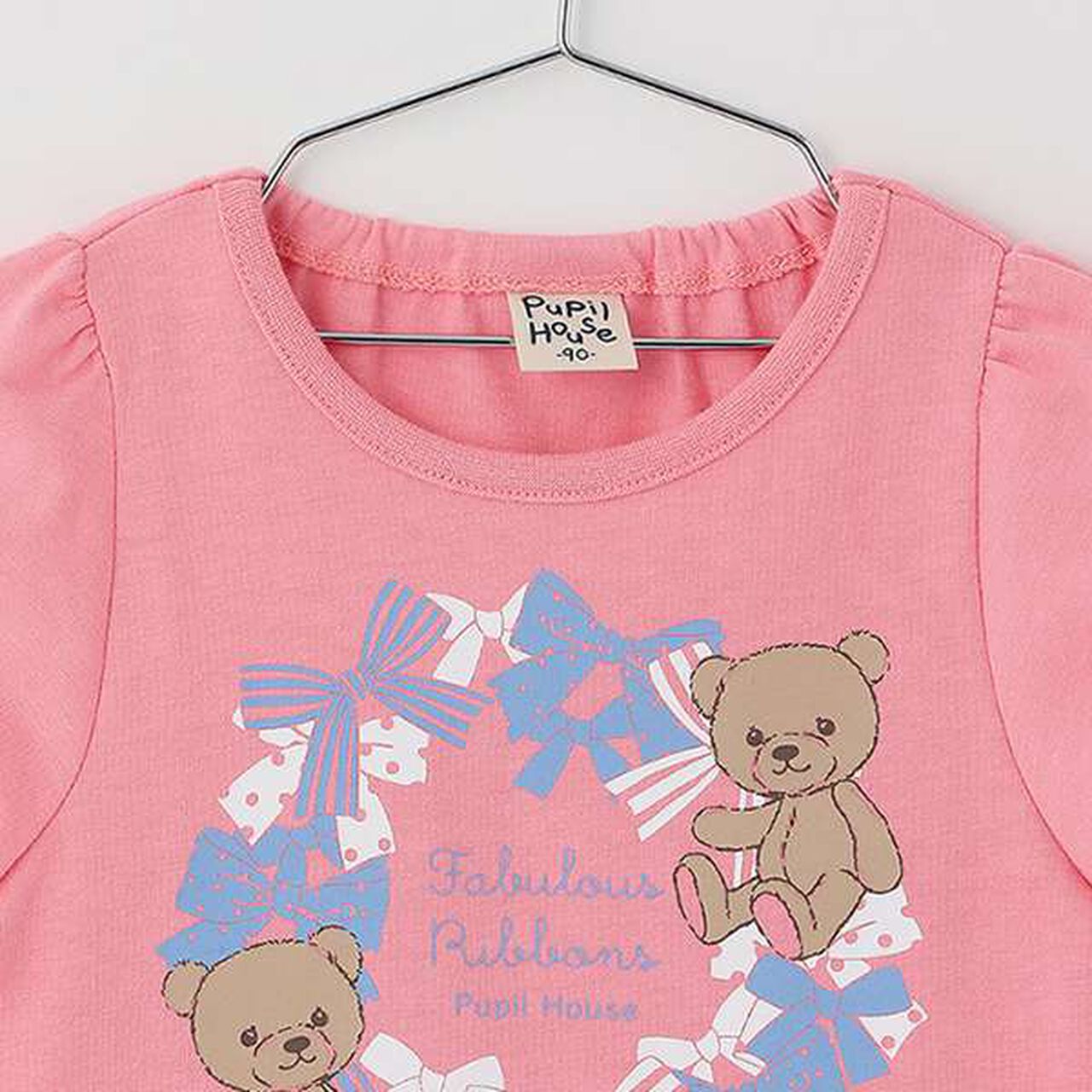 Value Half T-Shirt Plush Bear & Ribbon,Off white, large image number 2