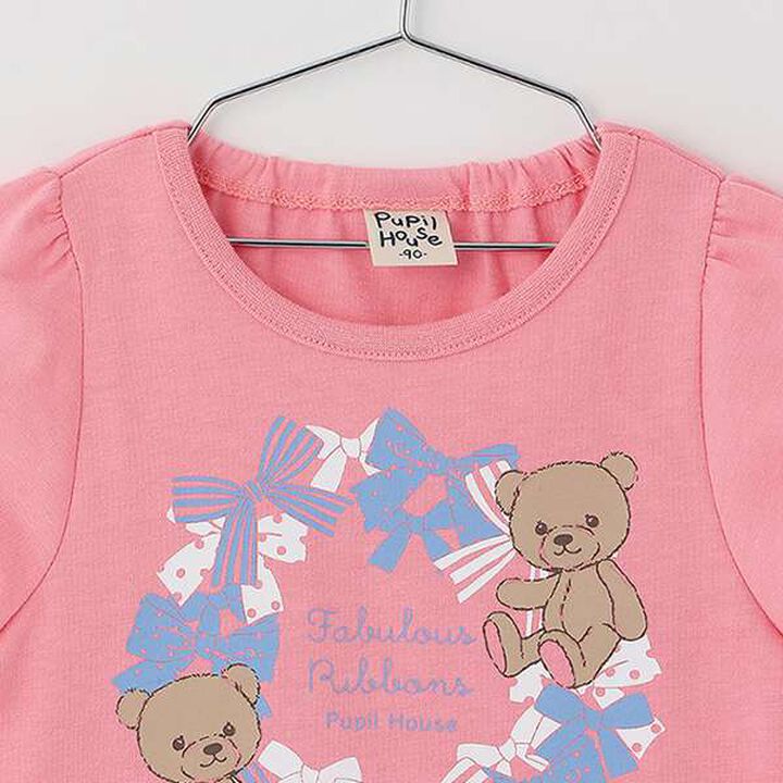 Value Half T-Shirt Plush Bear & Ribbon,Off white, medium image number 2