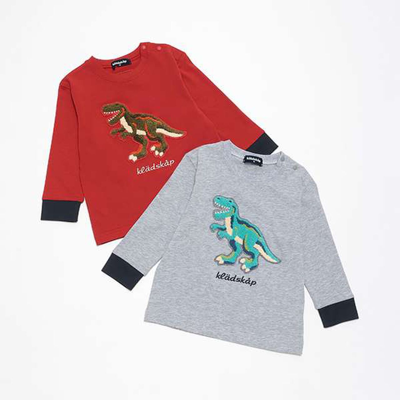 Sagara Dinosaur Long-Sleeve T-Shirt,Top gray, large image number 8