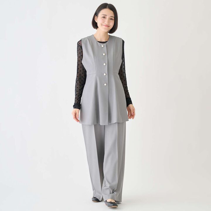 [Formal] 2-Way Sheer Dot Top,Black, medium image number 8