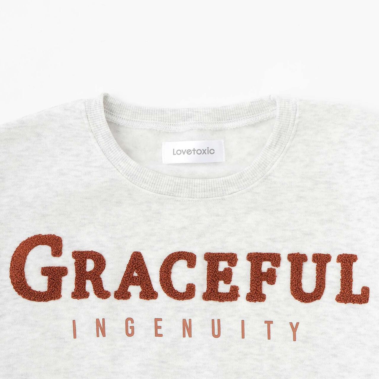 Brushed Fabric Logo Long-Sleeve Top & Pants Set [Loungewear/Pajamas],Pink, large image number 5