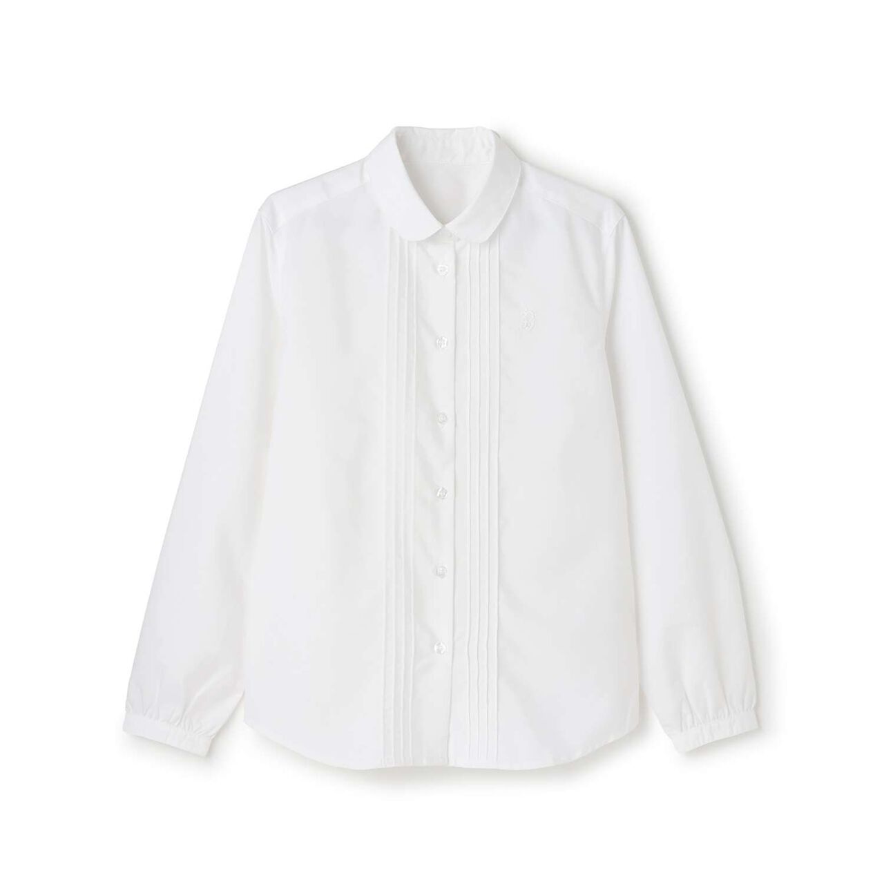 [Graduation Attire] [Wrinkle-Resistant] Round Collar Shirt,White, large image number 9
