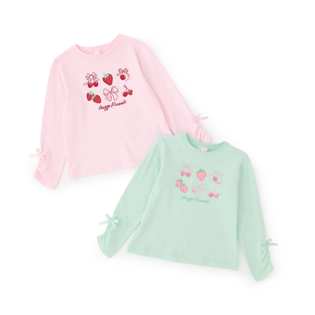 Strawberry Cherry Appliqu&eacute; Long-Sleeve T-Shirt,Light pink, large image number 9