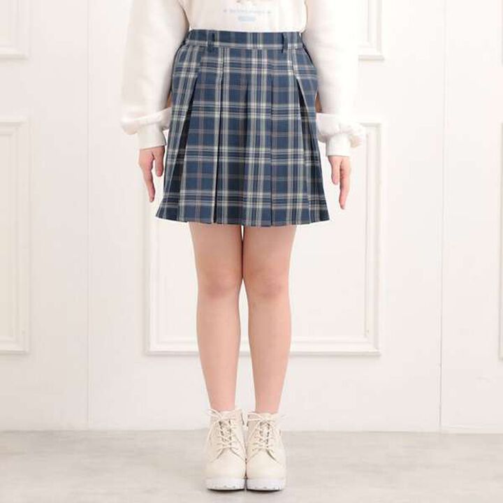 Brushed Pleated Skirt,Charcoal gray, medium image number 1