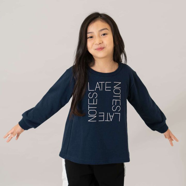 Sweatshirt Print A-Line Pullover,Navy, medium image number 0