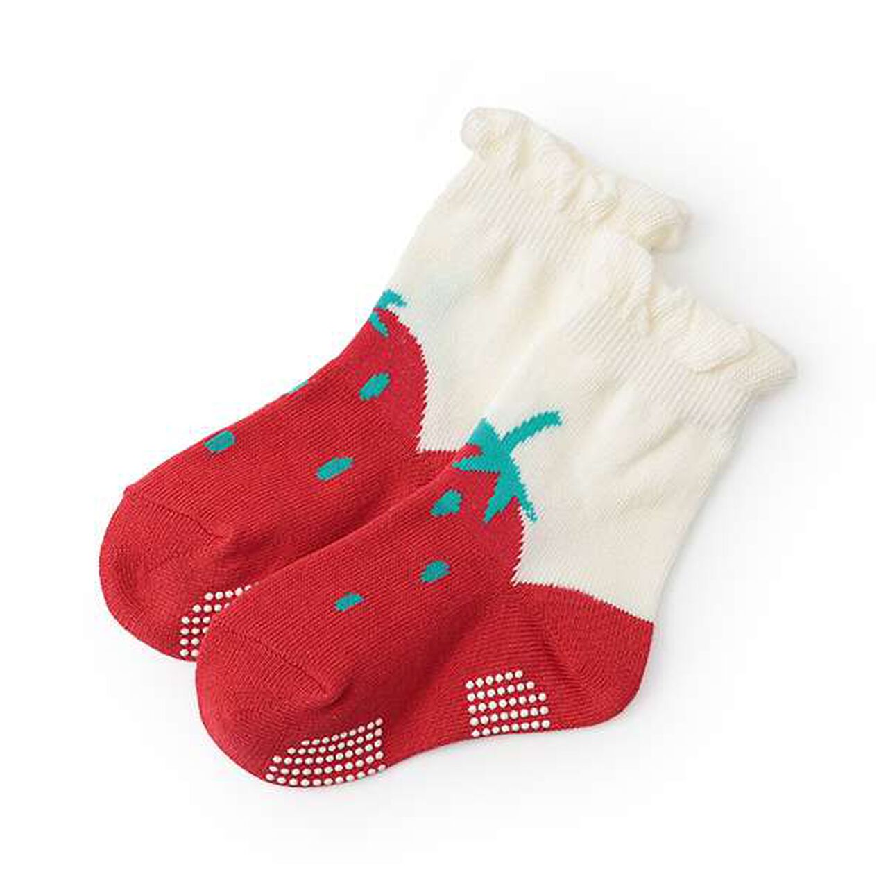Strawberry Crew Socks,Pearl white, large image number 0