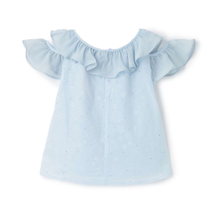 [Restocked] Shell Pattern Lace Tunic,Sax blue, medium image number 1