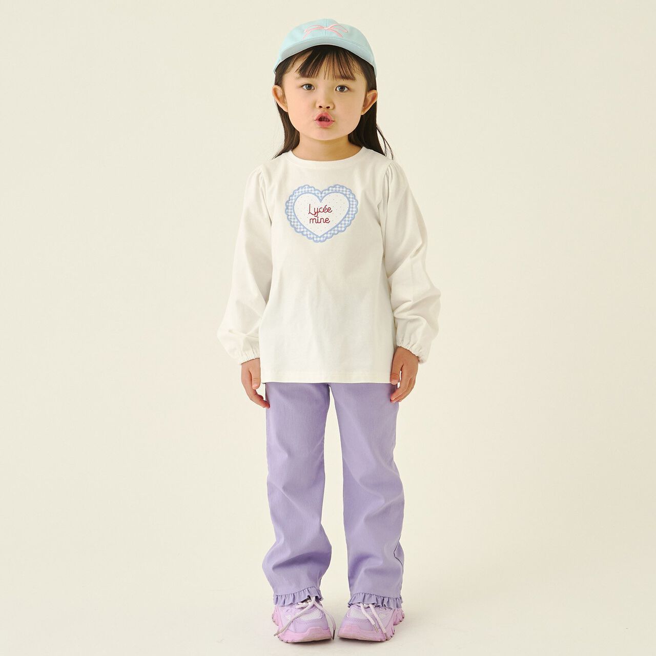 Quick-Dry UV Heart Print Puff Sleeve T-Shirt [Lycee Mine Ballet Series],Lavender, large image number 13