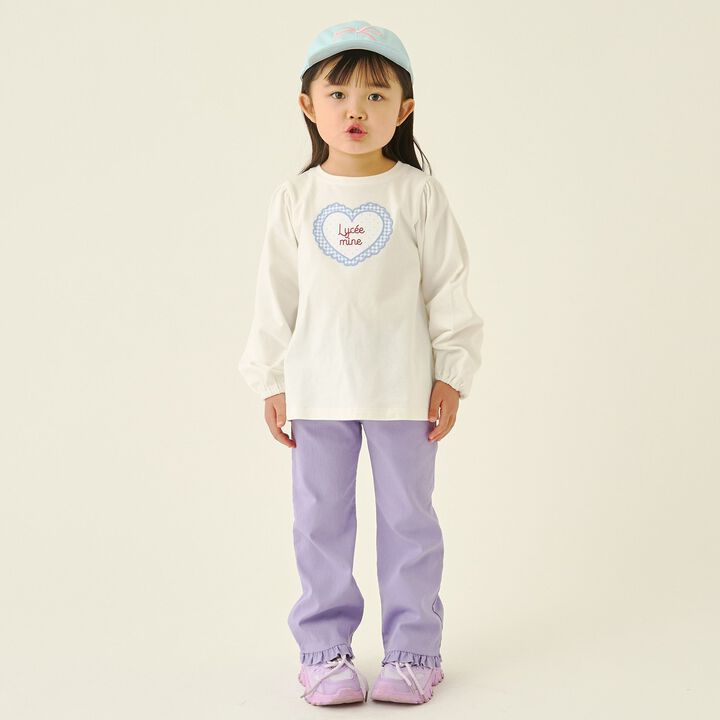 Quick-Dry UV Heart Print Puff Sleeve T-Shirt [Lycee Mine Ballet Series],Lavender, medium image number 13